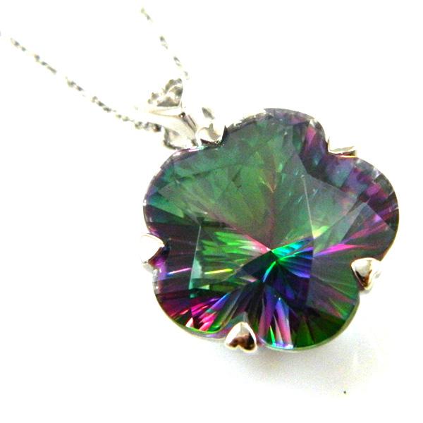 Colier Flower Mystic Topaz Natural Argint & Lantisor Argint Italy [3]