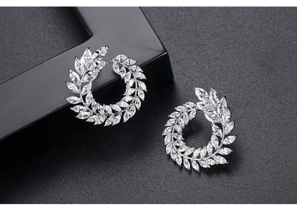 Cercei Zirconia Diamonds Leaf Olive [8]