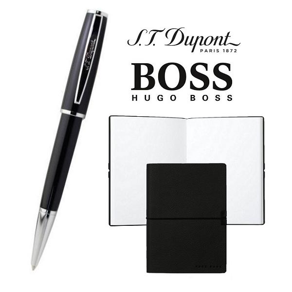 Set Pix S.T. Dupont St Michel Bille Laq Noire si Note Pad Black Hugo Boss [1]
