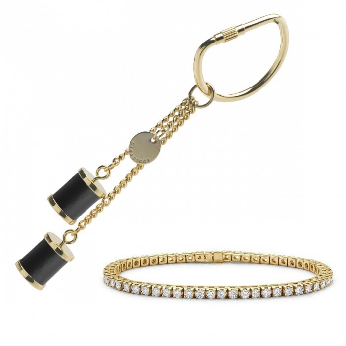Port Key Breloc Noire Nina Ricci si Bratara Tennis Gold [1]