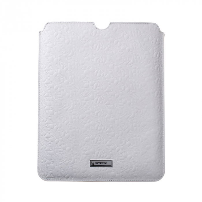 Husă pentru Ipad Nina Ricci din piele alba & Cadou Port Key [1]