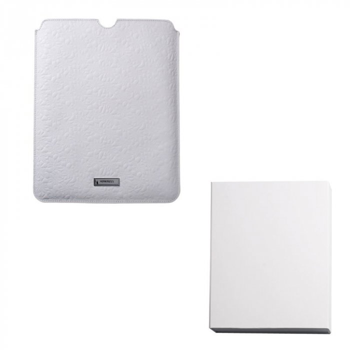 Husă pentru Ipad Nina Ricci din piele alba & Cadou Port Key [3]