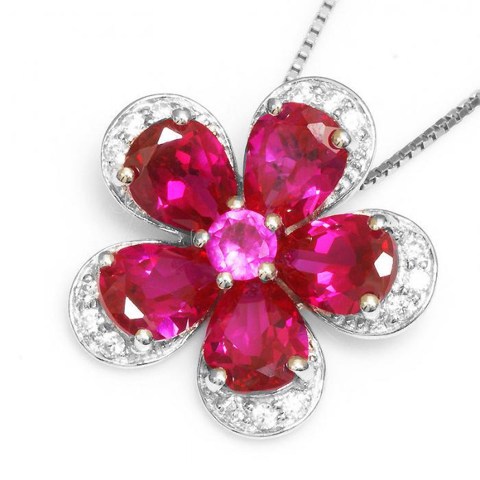 Colier şi Cercei Borealy Rubin Flowers 10 carate & Silver [6]