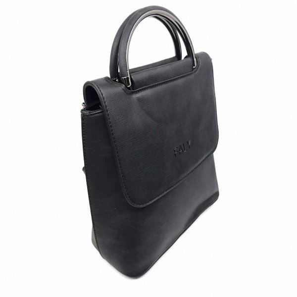 Rucsac dama Borealy, Versatile Black, din piele ecologica [2]