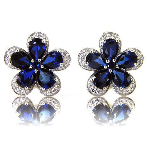 Safir Flowers Colier şi Cercei 10 carate & Silver 925 [2]