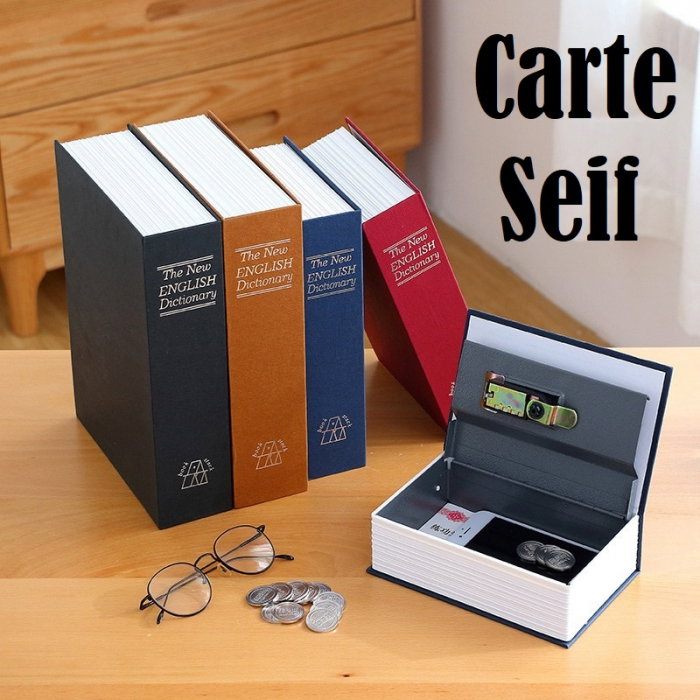Seif Carte The New English Dictionary 18 cm x 11 cm & Cadou Carti de Joc Aurii [1]