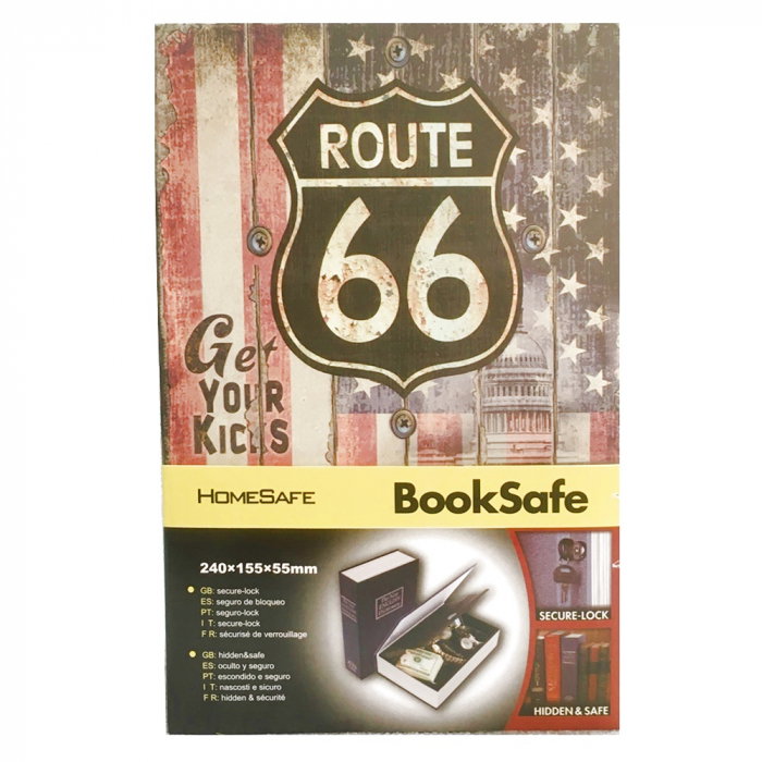 Seif in forma de carte Route 66, Big size: 24 x 15,5 x 5,5 cm [3]