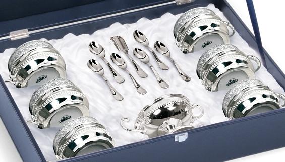 Serviciu de Cafea/Ceai 6 Persoane Silver Plated by Chinelli - made in Italy [2]