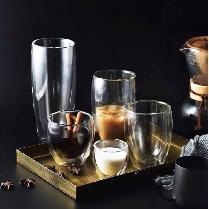 Set 2 Pahare din sticla dubla pentru Coffee 350 ml Kitchen [3]