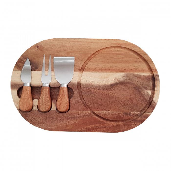 Set 3 cuțite pentru brânză Cheese si suport lemn [1]