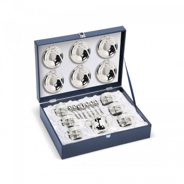 Set Cafea 6 Tazzine ESPRESSO placat cu argint by Chinelli, made in Italy [1]