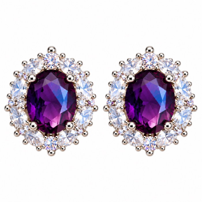 Set bijuterii Purple Royal colier și cercei cristale mov [4]