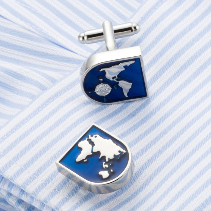 Set Butoni World Map Blue [2]