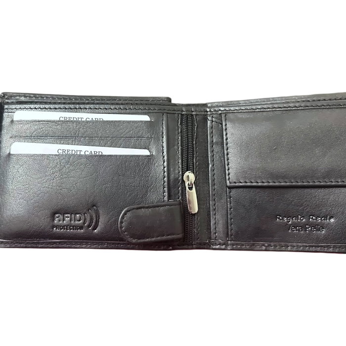 Set Cadou Portofel și Curea din Piele Naturală Neagră, Regalo Reale, cu Protecție RFID [5]