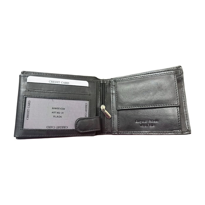 Set Cadou Portofel și Curea din Piele Naturală Neagră, Regalo Reale, cu Protecție RFID [3]