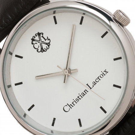 Ceas Christian Lacroix, Pix Treillis Desk Christian Lacroix si Butoni Elegant Round Silver by Borealy [5]