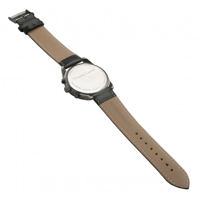 Ceas Cronograf Textus Leather Grey Christian Lacroix si Batista Matase by Borealy [4]