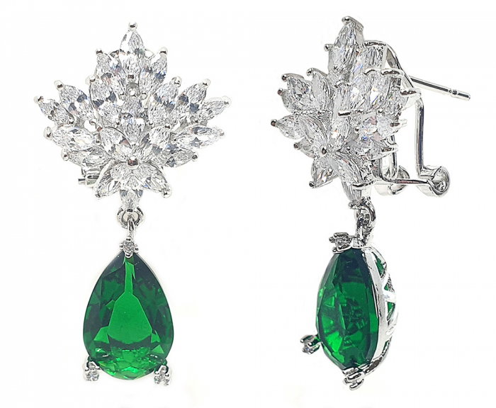Set Cercei si Colier Borealy Glamorous Diva Smarald [5]