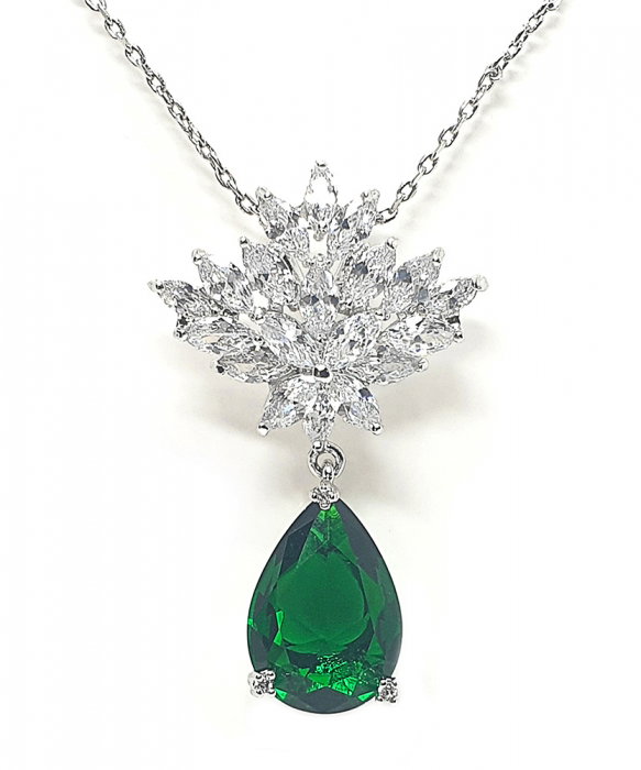 Set Cercei si Colier Borealy Glamorous Diva Smarald [2]
