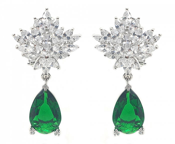 Set Cercei si Colier Borealy Glamorous Diva Smarald [4]