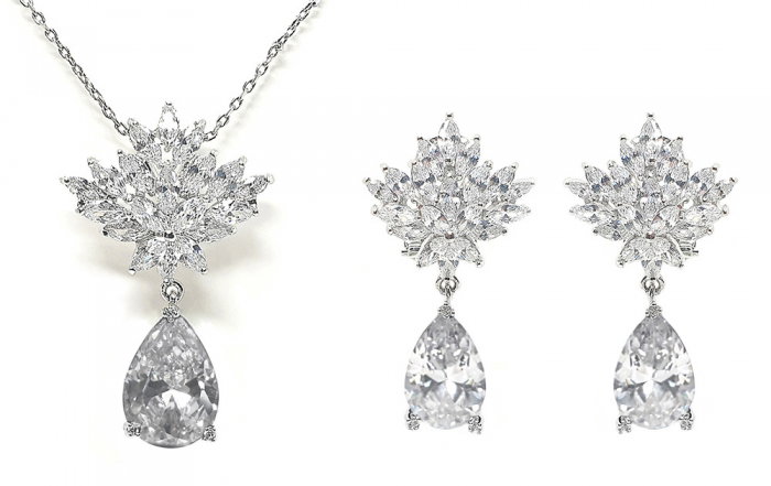 Set Cercei si Colier Borealy Glamorous Diva White [1]