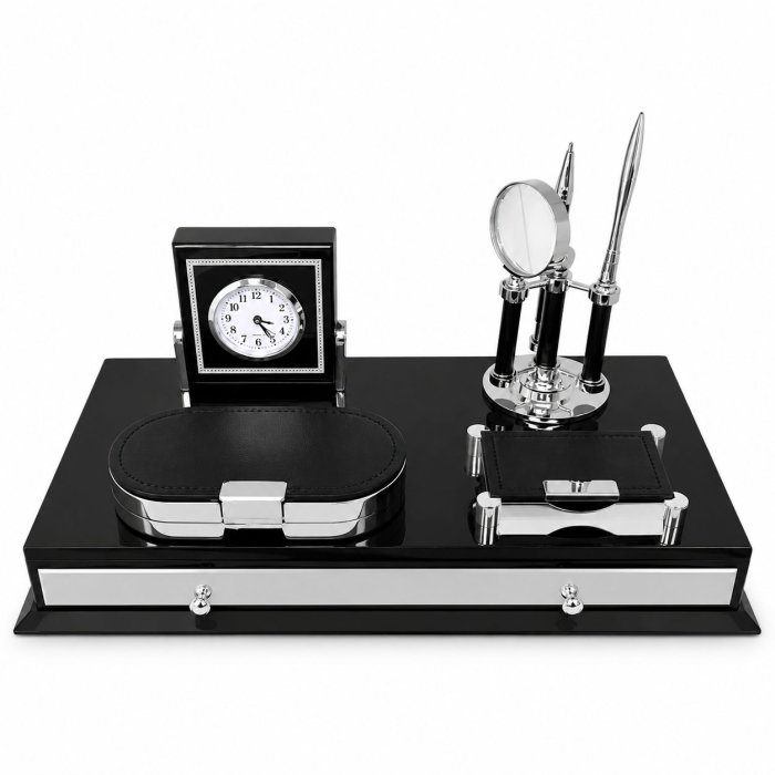 Set de Birou Luxury Business Desk Black – Organizator Executiv cu Ceas și Accesorii [1]