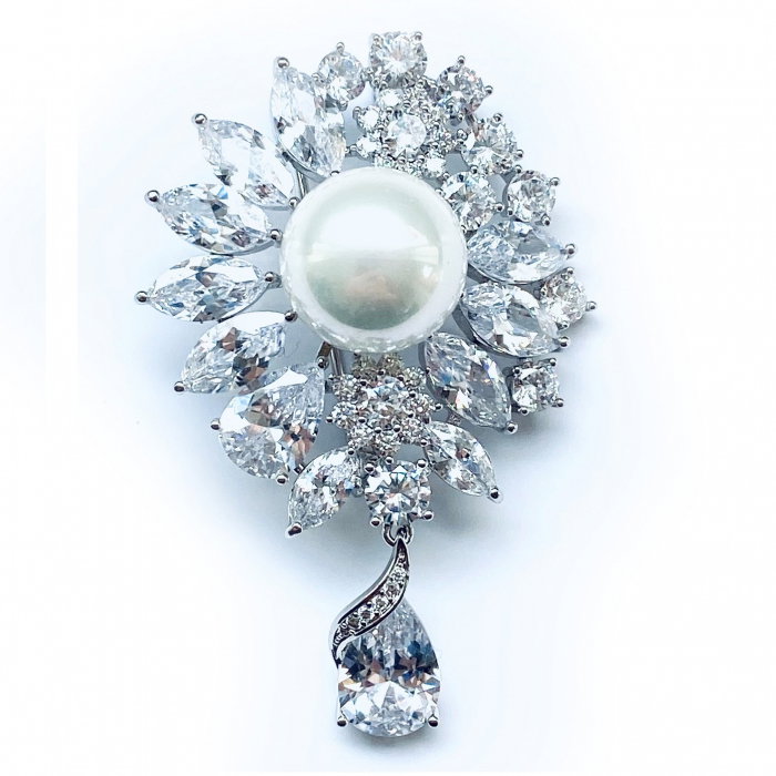 Set Esarfa Blue Harlow Cacharel si Brosa Pearl Blooming [3]