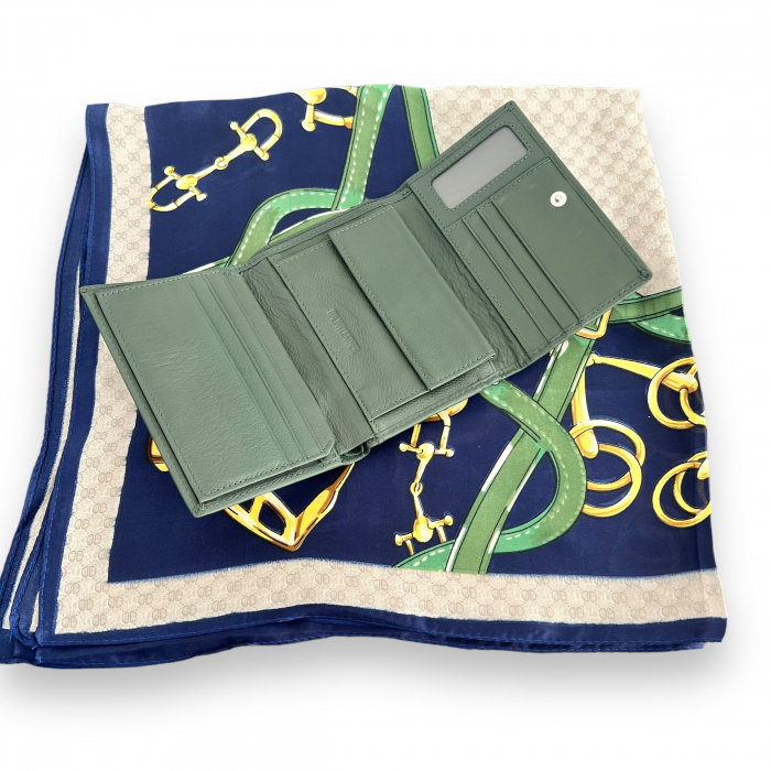Set Portofel Green piele naturala si Esarfa Matase [5]