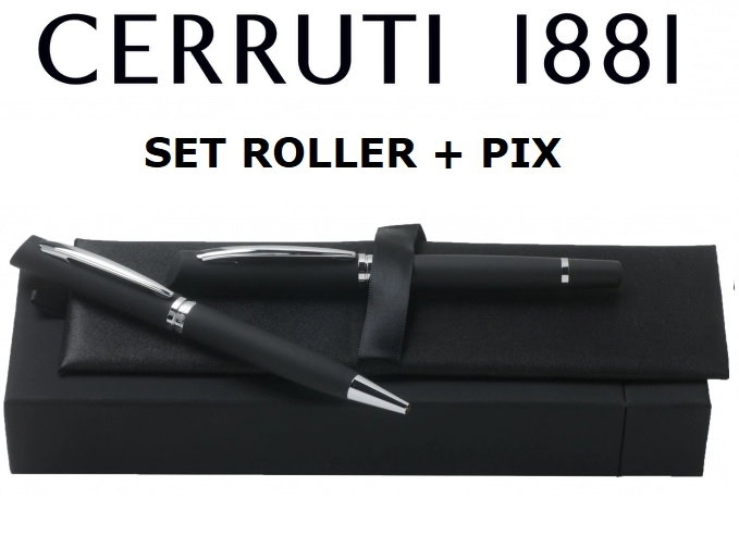 Set Soft Black Ballpoint pen & Rollerball pen Cerruti 1881 [1]