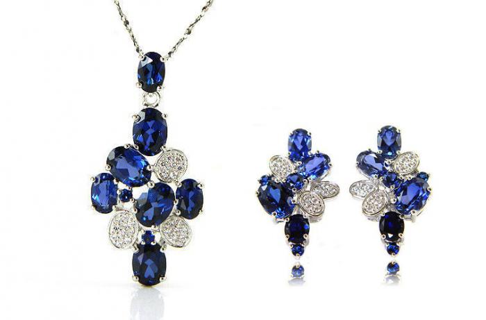 Cercei şi medalion Precious Safir by Borealy Argint 925 [1]