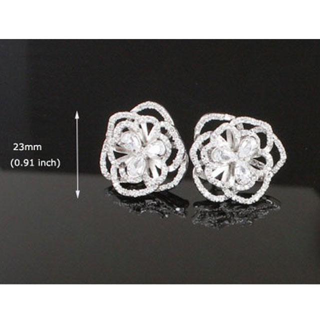Set Borealy Simulated Sapphire Colier, Cercei, Brosa si Inel Camellia Luxury [11]
