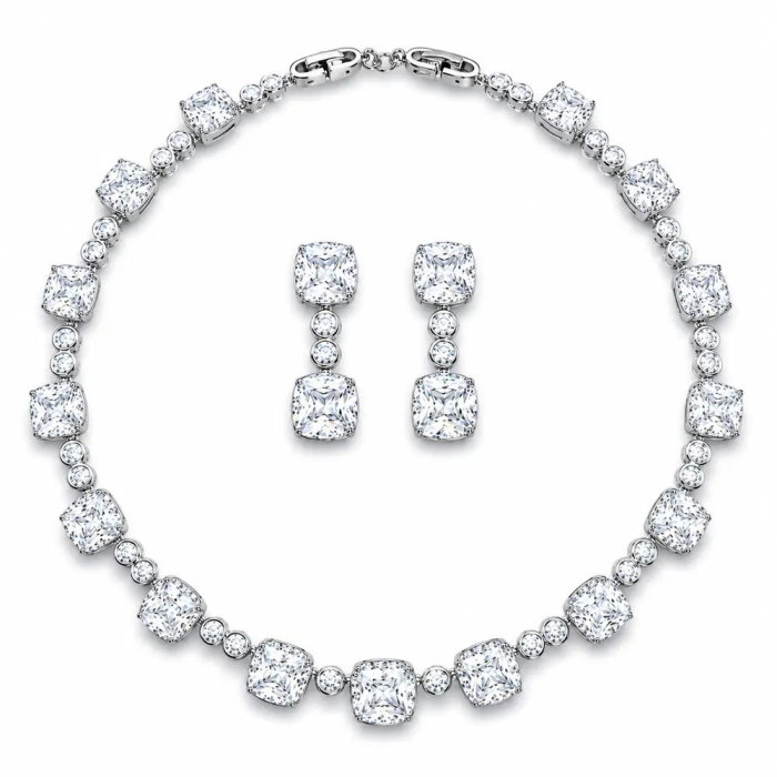 Set Bijuterii Mireasă Sophisticated Blue – Colier și Cercei Eleganți | Borealy [1]