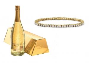 Set cadou Borealy  Goldy Diamonds Tennis Classic si sampanie cu foita de aur Osterreich Gold Infuhr [0]