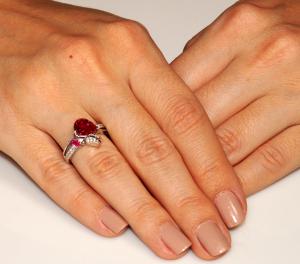 Inel Borealy Argint 925 Red Ruby 3,5 ct Rose Pigeon Blood Marimea 7 [1]