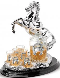 Silver Horse Vodka Set with Bottle by Chinelli - Made in Italy [0]