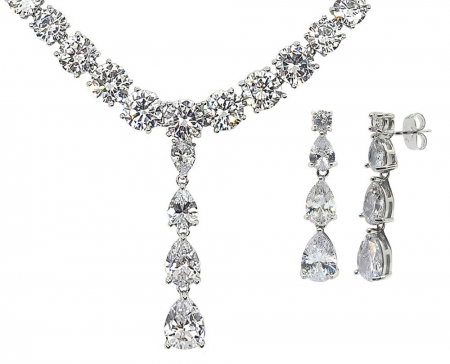 Set Colier si Cercei Crystal Mireasa Wedding [2]