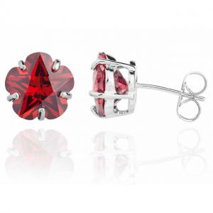 Cercei Borealy Sapphire Studs Flower Cut Red [2]