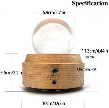 Lampa Cristal Calea Lactee 3D Rotativa si Muzicala [3]