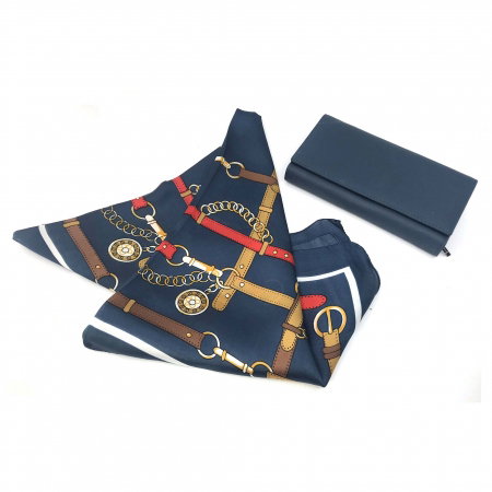Portofel Navy Blue piele naturala & Esarfa Borealy [1]