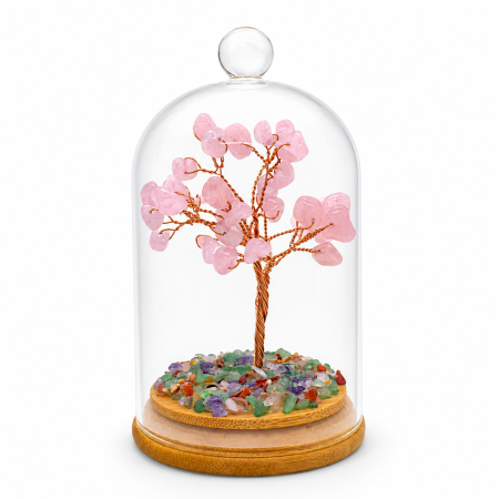 Arborele Prosperității cu Pietre Semiprețioase în Cupolă de Sticlă – 14 cm [1]
