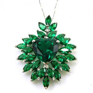 Smaralde Marquise Set Cercei, Colier şi Inel - Pietre Preţioase Argint 925 [11]