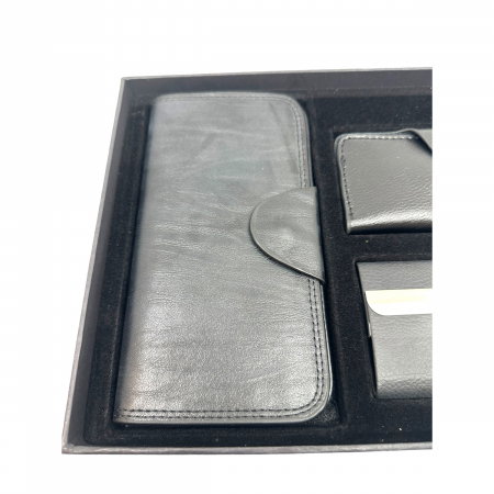 Black Gentleman Gift Set: Portofel, Breloc, Suport carti de vizita [1]