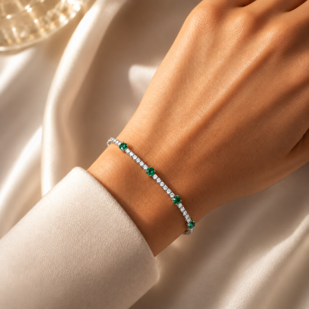 Brățară Green Crystal Brățară Elegantă cu Cristale Verzi [1]