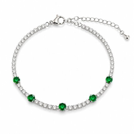 Bratari Tennis - Brățară Green Crystal Brățară Elegantă cu Cristale Verzi