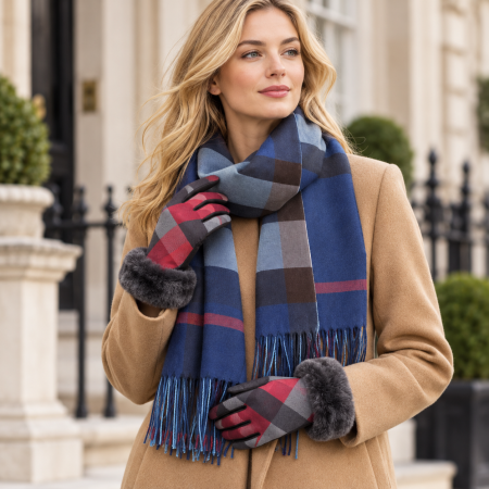 Cadouri Femei – Idei Elegante și Cadouri Premium pentru Ea - British Esarfa Casmir, Manusi & Portofel Cadouri Craciun 2023