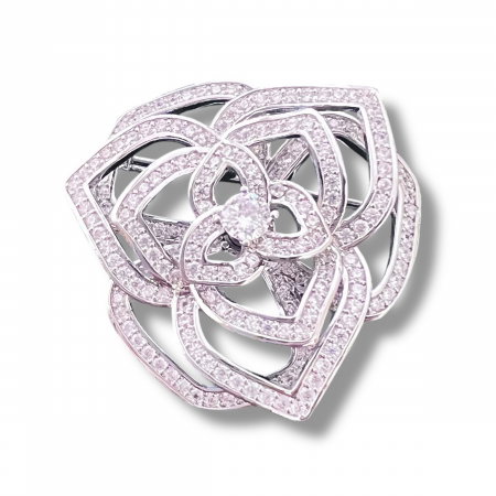 Brosa Borealy Flower Rose & Esarfa Matase [2]