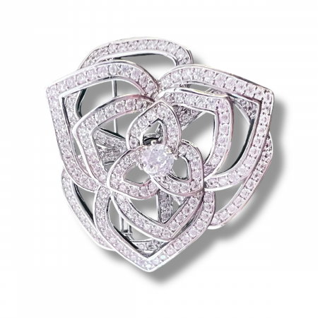 Brosa Borealy Flower Rose & Esarfa Matase [1]