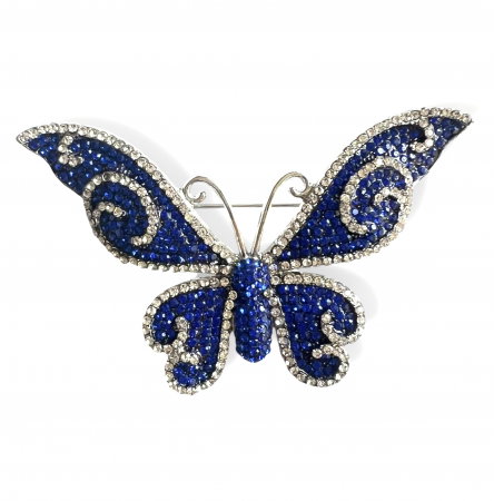 Brosa Fluture Blue & Esarfa Matase Borealy [0]
