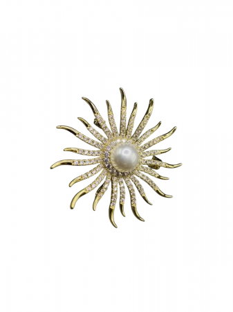Brosa Médaillon Soleil Gold & Esarfa Borealy [5]