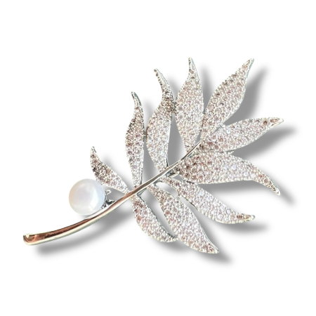 Set Cadou 8 Martie – Broșă Elegantă cu Perlă & Eșarfă Florală [2]